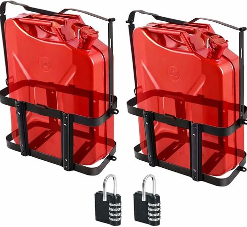 Jerry Gas Can Holder Rack with Combination Lock, Jerry Can Mount Holder Heavy Duty for 5 Gallon (20 Liter) Steel Jerry Can, Detachable Carrier Mount by MCCKLE in Kuwait