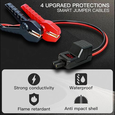 Megawise Smart Jump Starter Clamps ، Automotive Booster Clamp Cables Clamps Clamps مع شاشة LCD ذكية لبداية سيارات 12V والعديد من العلامات التجارية الأخرى in Kuwait