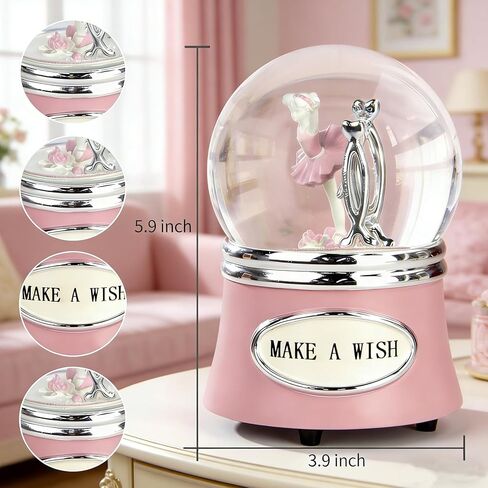 Ballerina Snow Globe, Ballet Music Box, Christmas Music Snowglobes, Dance Gifts for Girls,Rotating Ballet Dance Recital Gifts for Girls Daughter,100MM Water Globe Musical, Plays Ballet Tune Fur Elise in Kuwait