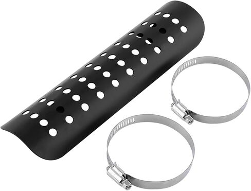 Motorcycle Exhaust Heat Shield, Universal Heat Shield Straight Cover Metal Steel Muffler Exhuast Heel Guard for 50mm to 70mm Exhaust Pipe Diameter in Saudi Arabia