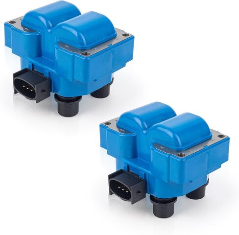 ENA Set of 2 Yellow Ignition Coil Pack Compatible with Ford Lincoln Mazda Mercury F150 F250 E150 Escort Explorer Mustang Ranger Town Car Mark VIII B2300 B2500 626 Tracer Mystique Replacement for FD487 in Saudi Arabia
