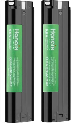 بطارية Hanaix 2 Pack 9.6V 4.0Ah متوافقة مع ماكيتا 9000 9033 6095d da391d kr23/43 9600 6096d 9001 9002 192696-2 193890-9 632007-4 بطارية Ni-MH in Kuwait
