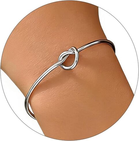 Gold Bracelet for Women 18K Gold Plated Dainty Forever Love Knot Bracelet Bangle Bridesmaid Proposal Gifts for Wedding in Kuwait