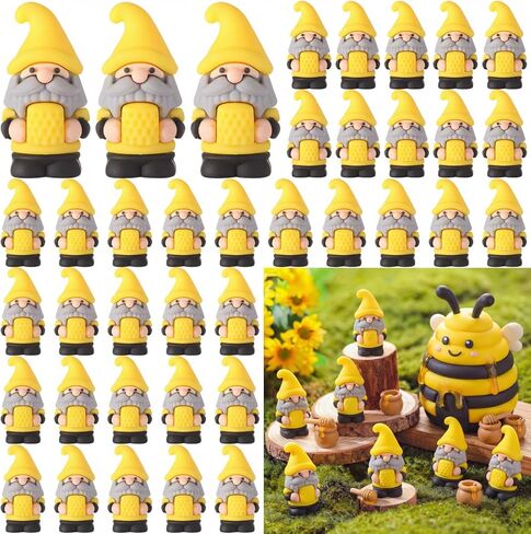 50 Pcs Mini Summer Gnomes Figures Beach Miniature Figurines Decors Tiny Summer Party Statues Gifts Small Gnomes to Hide Party Favors Supplies Office Home Decoration in Kuwait