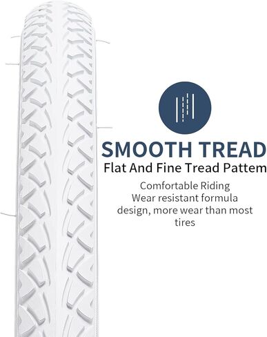 yunscm 2-pcs 26 "إطارات الدراجة على الطريق 26x1.50/36-559 و 26" أنابيب الدراجة الثقيلة صمام Schrader متوافق مع 26x1.5 26 × 1.50 26x1.50 إطارات الدراجات والأنابيب (White Y-1054) in Kuwait