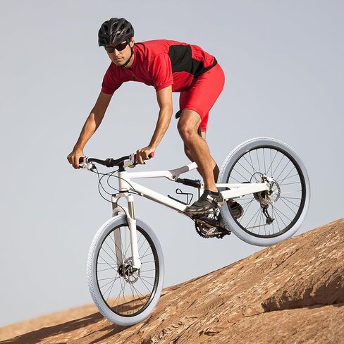 yunscm 2-pcs 26 "إطارات الدراجة على الطريق 26x1.50/36-559 و 26" أنابيب الدراجة الثقيلة صمام Schrader متوافق مع 26x1.5 26 × 1.50 26x1.50 إطارات الدراجات والأنابيب (White Y-1054) in Kuwait