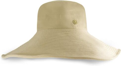 Coolibar UPF 50+ Women's Brittany Beach Hat - Sun Protective (One Size- Natural Modern Herringbone) in Kuwait