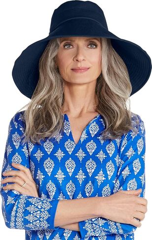 Coolibar UPF 50+ Women's Brittany Beach Hat - Sun Protective (One Size- Natural Modern Herringbone) in Kuwait