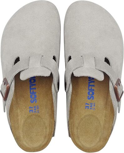 Clogs for Women Men, Mules with Arch Support and Adjustable Buckle, Suede Leather Cork Footbed Potato Shoes(Thyme,40) in Saudi Arabia
