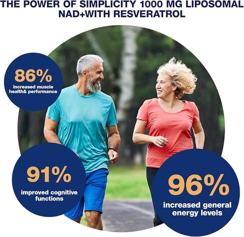 ملحق NAD - Nad Nicotinamide الريبوسيد ريسفيراترول 900mg ، مكملات NAD الشحمية للنساء والرجال ، تدعم الطاقة الخلوية ، مضادة للشيخوخة ، الدماغ والعضلات in Kuwait