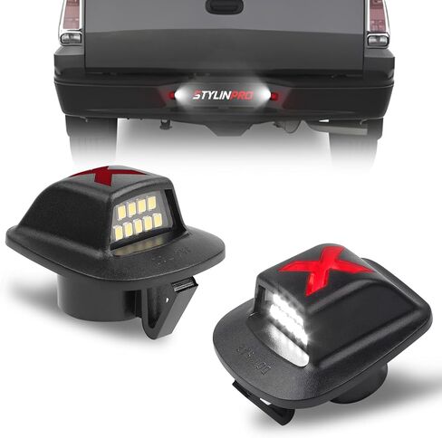 LED License Plate Light Compatible with Dodge Dakota 1997-2011 Pickup Truck, License Plate lights Lamp Lens Cover Black Housing with 6000K White LED Bulbs, Pack of 2 in Kuwait
