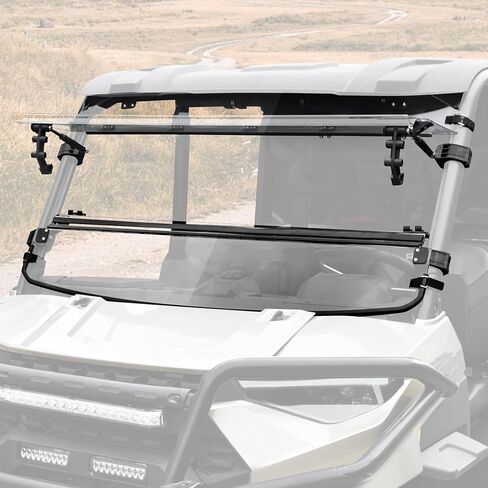 SAUTVS Clear Front Half Windshield for Ranger XP 1000 17-25, Lightly Dustproof Durable PC Half Windscreen for Polaris Ranger XP 1000 / 900 / Crew / Diesel 2017-2025 Accessories, Replace #2883301 in Saudi Arabia