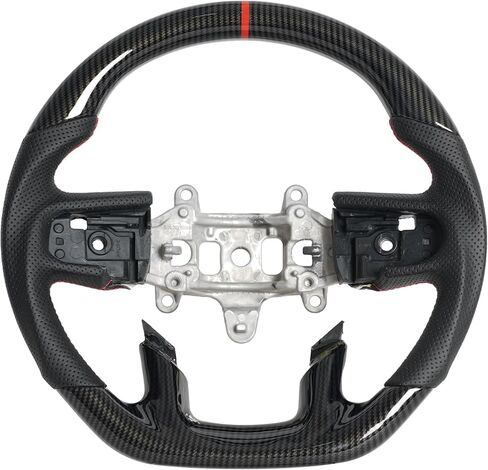 Real Carbon Fiber Replacement Steering Wheel for 2012-2017 Dodge RAM 1500 D-Shaped Flat Bottom Design, NAPPA Perforated Leather Sides & Ergonomic Grip in Saudi Arabia