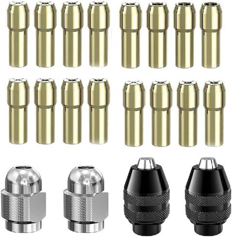 مجموعة مثقاب ظرف المثقاب لملحقات دريميل لقم الثقب من دريميل، مع محول التغيير السريع وأداة صامولة المثقاب الدوارة - مجموعة بديلة بحجم ساق 1/32 بوصة إلى 1/8 بوصة in Kuwait