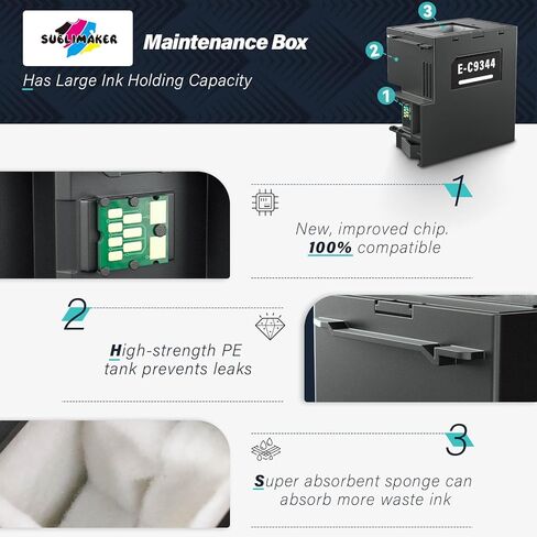 C9345 Ink Maintenance Box Replacement for Epson Ecotank ET-8550 ET-8500 ET-5850 ET-5800 ET-16600 ET-16650 ET-5880 ET8550 8550, Compatible for Epson Maintenance Box C9345 WF-7840 WF-7820 Printers in Kuwait
