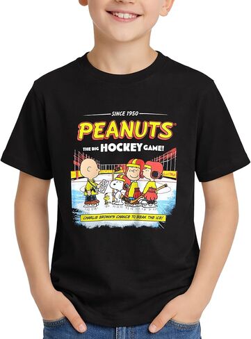 Peanuts Snoopy Boys Shirts - Joe Cool Cotton Crewneck Short Sleeve T-Shirt - Classic Graphic Tees for Boys (Sizes: 7-16) in Kuwait