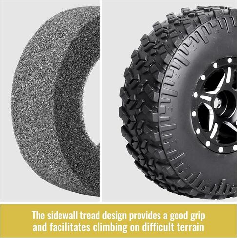 Aluminum 1.0 Beadlock Wheels and Tires for Axial SCX24 Deadbolt C10 Jeep Wrangler Bronco Gladiator 1/24 RC Crawler Car Upgrades (4-Pack) in Kuwait