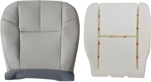 FZJDSD 2PC Gray Driver Side Bottom Replacement Leather Seat Cover & Seat Foam Cushion Compatible with Chevy Silverado Tahoe Avalanche Suburban GMC Sierra Yukon 2007 2008 2009 2010 2011 2012 2013 2014 in Kuwait