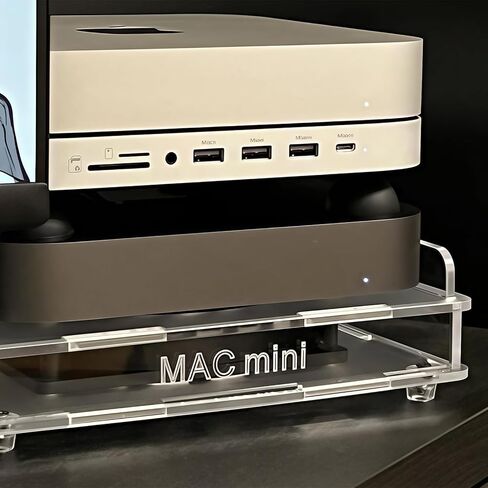 MAC Mini Mount,Mini Cooling Fan Design,Super Strong Wind Modification Chassis,Equipped with a 5.5 Inches Silent Fan for Heat Sink,USB Power Supply(Transparent) in Kuwait