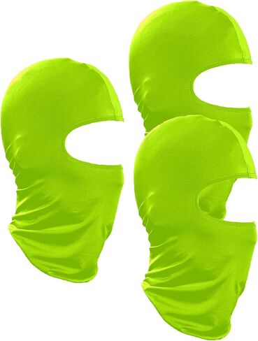 3 Pieces Balaclava Face Mask Outdoor Cycling Headgear Motorcycle Face Masks for Men and Women (Fluorescent Green) in Kuwait