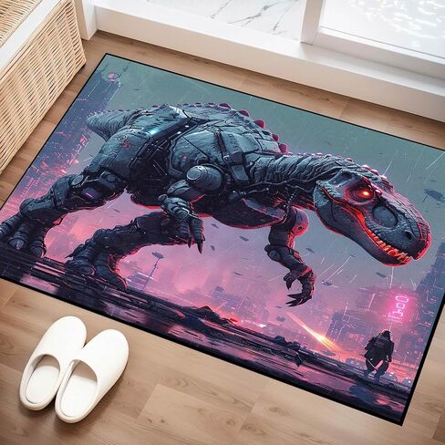 3D Dinosaur منطقة سجادة للأطفال الأولاد ، سجادة الديناصورات الخضراء للمراهقين ، غرفة Boys ، غرفة المعيشة غرفة نوم قابلة للغسل رمي السجاد ديكور غرفة ، 2 '× 3' in Kuwait