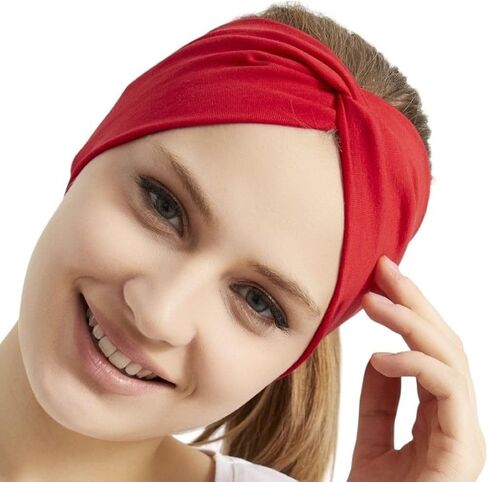 عصابات رأس معقودة قابلة للتمدد للنساء، لون ثابت، غير قابلة للانزلاق لليوجا والتمارين والجري in Kuwait