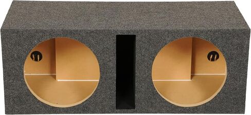 QPower QBASS 15 Inch Heavy Duty MDF Car Audio Stereo Speakers Subwoofer Sub Box Enclosure with Dual Vented Chamber and Charcoal Carpet in Kuwait