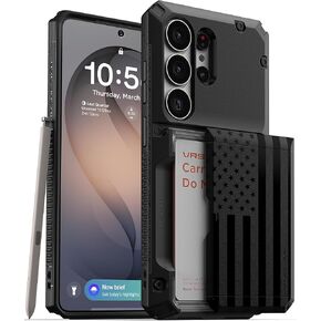 حافظة هاتف VRS DESIGN Damda Glide Pro لهاتف [Galaxy S24 Ultra]، محفظة متينة شبه تلقائية لحمل البطاقات [4 بطاقات] حافظة متوافقة مع S24Ultra (2024 / أسود جروف) in Kuwait