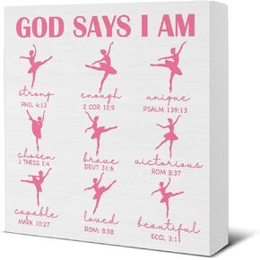 God Says I Am Princess Sign Positive Affirmation Wooden Sign Christian Inspirational Gifts for Kids Teen Girl Room Bedroom Dorm Home Shelf Bible Verse Decor 5 X 5 Inches in Kuwait
