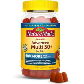 Nature Made Advanced Multivitamin Gummies 50 + for Him with Magnesium Citrate, Vitamin D3, Zinc and All 8 B Vitamins, Multivitamin for Men, 84 Gummies, 28 Day Supply in Saudi Arabia