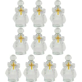 20 Set Baptism Favors for Holy Water Bottles with Cross Catholic Christian Water Container Lace Bow for Holy Communion Gifts Church Wedding Baptism Favors in Saudi Arabia