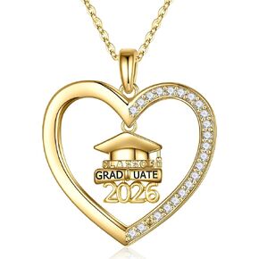 Yesteel 925 Sterling Silver 2025 التخرج قلادة التخرج هدايا لها ، فئة 2025 هدايا التخرج من كلية Heart Necklace الثانوية لنساءها in Kuwait