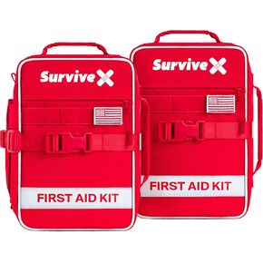 Large First Aid Kit for Car, Travel & Home - Emergency Kit for Hiking, Camping, Backpacking and Outdoor Adventures - Includes Zip Stitch Wound Closure Strips in Saudi Arabia