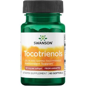 Swanson Deltagold Tocotrienols-Annatto Tocotrienols -Vitamin E Tocotrienols 99% Tocopherol Free (60 Softgels, 50mg Each) in selection central in Kuwait