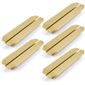 Brass Cabinet pulls Brushed Drawer pulls Modern Gold Cabinet pulls Cabinet Handles Drawer Handles for Dresser Closet (2Pack-5.7inch Polygon) in Kuwait