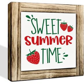 علامات الخشب الصيفي ، علامات الصيف مرحبا ، ديكور منزل مزرعة حديثة لرفوف الطاولة ، مربع لافتة دائرة دائرة علامة الخشب ، ديكورات ، ديكورات طاولة ريفية ، لوحة خشبية مزخرفة 5.9 × 5.9 بوصة in Kuwait