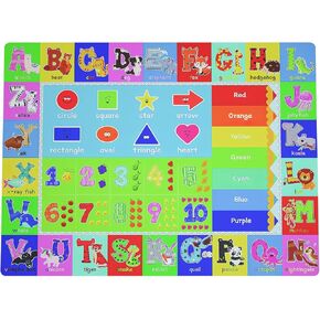 Baby Play Mat for Floor, Non-Slip Playmat for Toddlers & Infants, Extra Thick Large Padded Educational ABC Kids Rug for Crawling & Playing Super Soft Plush Surface to Keep Safe(60"x80") in Saudi Arabia