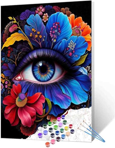 Tucocoo Fashion Woman DIY Paint by Number for Adults Abstract Human Art Paint by Numbers Paint Kits for Adults Acrylic Painting Paintwork with Paintbrushes Oil Painting Art Crafts 16"x20"Framed in Kuwait
