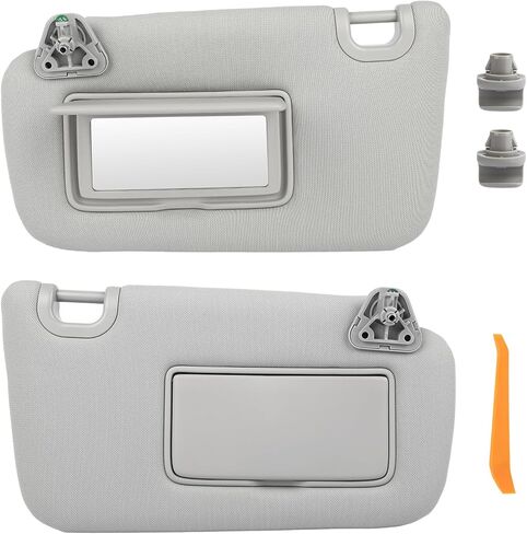 Pair of Left and Right Sun Visor with Holders for Nissan Sentra 2013 2014 2015 2016 2017 2018 2019, Windshield Sunshade Replacement Without Light Sunroof in Kuwait