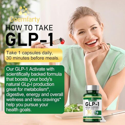 GLP-1 probiotic | ملحق GLP-1 ، تنشيط GLP مع 10 مليارات من بروبيوتيك متعددة السلطات CFU + prebiotics ، GLP 1 بشكل طبيعي ، Probiotic GLP-1 للرجال والنساء ، 60 GLP-1 كبسولة (1PCS) OP1 in Kuwait