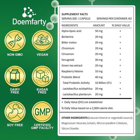 GLP-1 probiotic | ملحق GLP-1 ، تنشيط GLP مع 10 مليارات من بروبيوتيك متعددة السلطات CFU + prebiotics ، GLP 1 بشكل طبيعي ، Probiotic GLP-1 للرجال والنساء ، 60 GLP-1 كبسولة (1PCS) OP1 in Kuwait