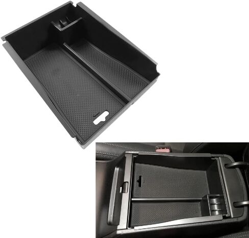 Vesul Front Row Armrest Box Storage Tray Compatible with Porsche Cayenne 2019 2020 2021 Phone Container Armrest Organizer Handle Pocket ABS Tray Insert in Saudi Arabia