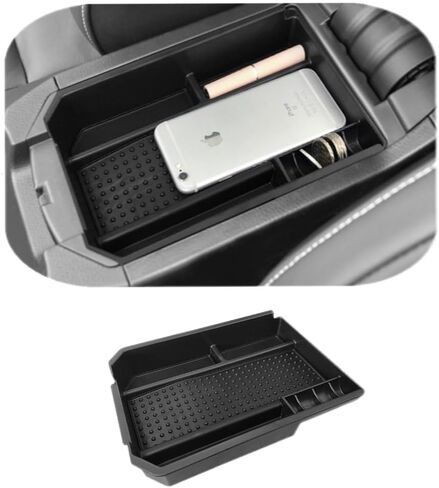 Vesul Front Row Armrest Box Storage Tray Compatible with Porsche Cayenne 2019 2020 2021 Phone Container Armrest Organizer Handle Pocket ABS Tray Insert in Saudi Arabia
