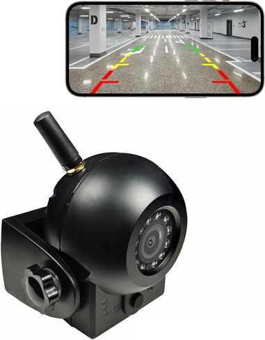 كاميرا احتياطية لاسلكية مطورة، وصلة مغناطيسية، كاميرا رؤية خلفية واي فاي تعمل ببطارية قابلة لإعادة الشحن 4000 مللي أمبير في الساعة، كاميرا عكسية مقاومة للماء 720P IP68 للشاحنة/RV/التخييم/المقطورة لهاتف iPhone iPad Android in Kuwait