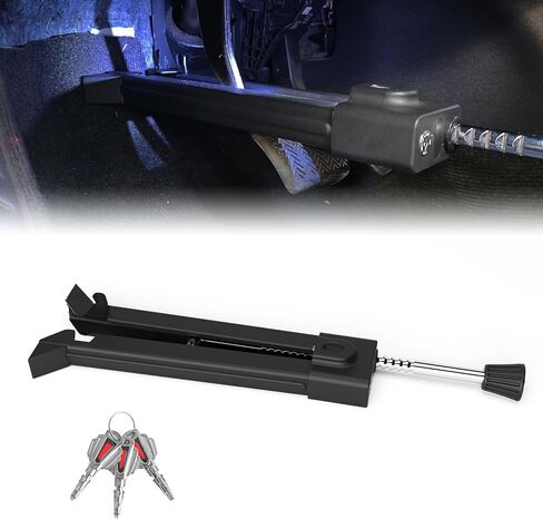 قفل دواسة الفرامل المضاد للسرقة-جهاز أمان للسيارات الثقيلة مع LED & Window Breaker و 3 ثوانٍ من الوقاية من سرقة سيارات الدفع الرباعي/الشاحنة/الشاحنة (الصلب العسكري) in Kuwait