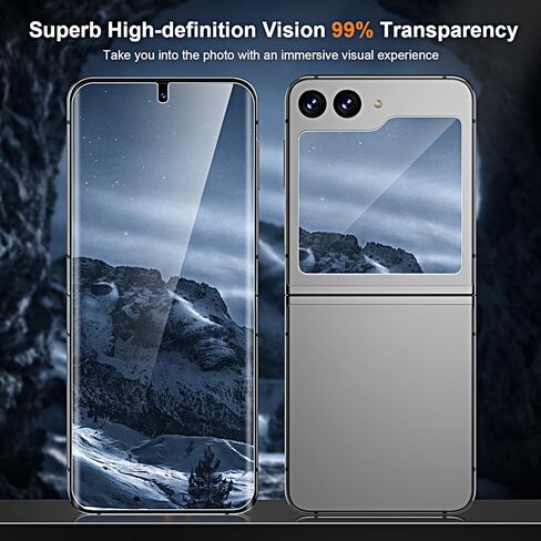 [2Set 4PCS] Privacy Screen Protector for Samsung Galaxy Z Flip 6, 2 Pack Privacy Inner Flexible TPU Film+2 Pack Back Tempered Glass Screen Protector with Alignment Tool, Self-Healing in Kuwait