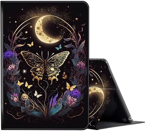 حافظة كمبيوتر لوحي FUYOCWE for Fire HD 10 (الجيل الثالث عشر، إصدار 2023، 10.1 بوصة)، غطاء قلاب ذكي بحامل متعدد الزوايا من جلد البولي يوريثان لهاتف Amazon Kindle Fire HD 10 الجيل الثالث عشر - قطة سوداء مع زهور ذهبية in Kuwait