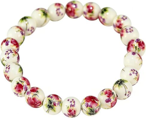 Porcelain Beads Bracelet for Women Elegant Vintage Style Blue Flower Ceramics Bracelet Chinese Style Celadon Wrist Bracelet Sunflower Bracelets in Saudi Arabia