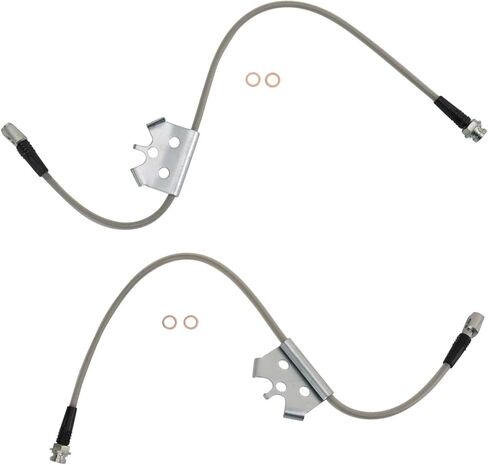 TRQ Front Performance Brake Hose Set Compatible with 1996-1999 Chevrolet K1500 Suburban 1996-2000 K2500 K2500 Suburban K3500 Tahoe GMC in Kuwait