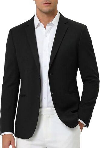 Men's Casual Blazer Slim Fit Suit Jacket for Men Two Button Sports Coats Wedding Prom Party in Kuwait